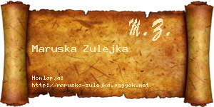Maruska Zulejka névjegykártya